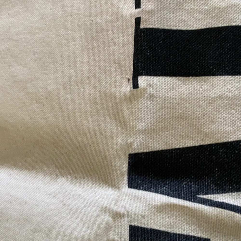 Vanity Fair Canvas Tote Bag Cream Black Large Lettering Logo Magazine Shopper